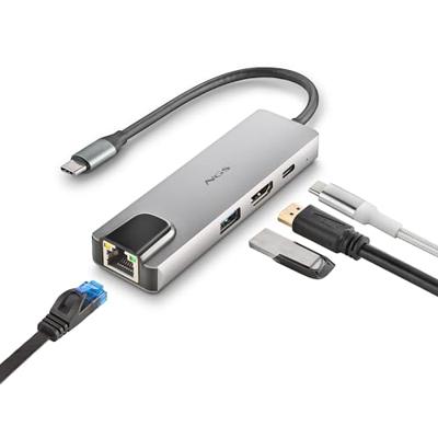 NGS Wonder Dock SUPRA - 4-in-1 aluminium USB-C-multipoortadapter, USB 3.0, USB-C met 100 W PD-opladen, 4K HDMI 30 Hz RJ45, compatibel met Windows 11/10 / 8/8.1/7 / XP/Vista, Mac OS en Linux