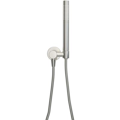 Wiesbaden UniMatch - Handdoucheset met Staafhanddouche - 1 stand - Doucheslang en Wandaansluitbocht - Geborsteld Staal