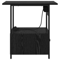 Nachtkastje met lade Zwart eiken 60 x 30 x 61 cm Bewerkt hout - thumbnail