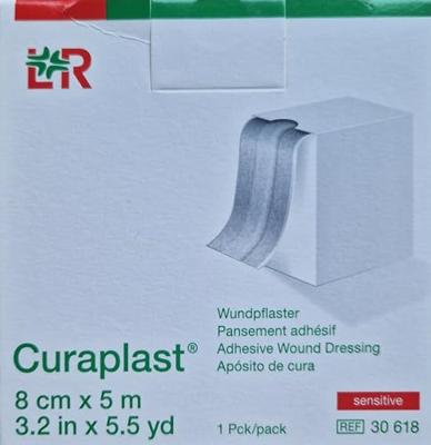 Curaplast Sensitive wondpleister 5m x 8cm 1 Rol Curaplast Sensitive wondpleister 5m x 8cm 1 Rol