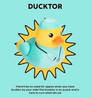 Fuzzyard duck ducktor pluche - thumbnail