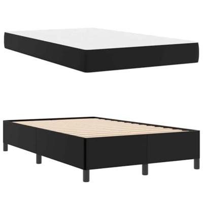 Bedframe met matras met matras Zwart 120 x 190 cm Kunstleer