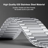 Magnetische stalen band - Zeer sterke magneet - Zilver - Geschikt voor Apple Watch 44mm / 45mm / 46mm / 49mm - thumbnail