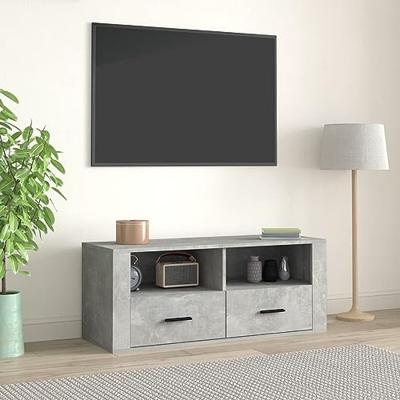 Tv-meubel 100x35x40 cm bewerkt hout betongrijs