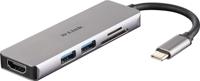 D-Link DUB-M530 5-in-1 USB-C Hub (docking station, ondersteunt Windows, Mac OS X, Linux, HDMI/Kaartlezer/USB 3.0) - thumbnail