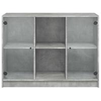 Dressoir 102x37x75,5 cm bewerkt hout betongrijs - thumbnail