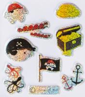 LG-Imports Stickers piraat/ vlag 9 stuks - thumbnail