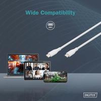 Digitus USB-C-kabel USB 2.0 USB-C stekker 2.00 m Wit (mat) Uitstekende verouderingseigenschappen, Flexibel, Flexibele binnenader, Bestand tegen wisselende - thumbnail
