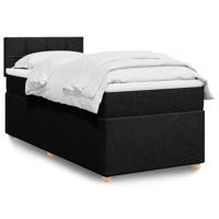 Boxspring met matras stof zwart 90x190 cm - thumbnail