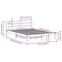 Bedframe zonder matras massief grenenhout wasbruin 120x190 cm - thumbnail