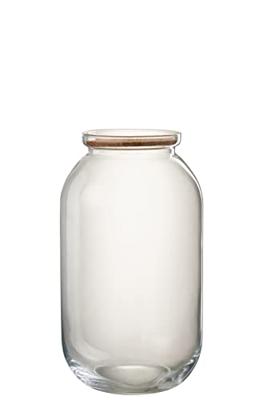 J-Line voorraadpot Roxy - glas|kurk - transparant - large