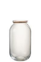 J-Line voorraadpot Roxy - glas|kurk - transparant - large - thumbnail