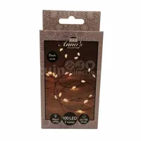 Draadverlichting Zwart 100 LED 5m WW - thumbnail