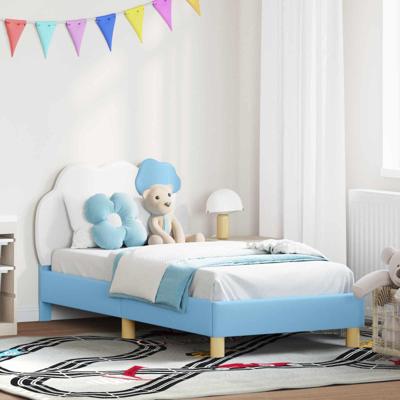 Bedframe voor kinderen met hoofdbord Blauw 80 x 160 cm PU