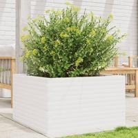 VidaXL Plantenbak 80x80x45,5 cm massief grenenhout wit - thumbnail