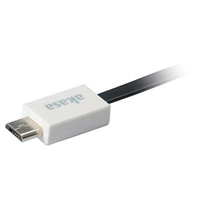 Akasa AK-CBUB16-15BK USB-kabel USB 2.0 USB-A stekker, USB-micro-B stekker 0.15 m Zwart Zeer flexibel, Vergulde steekcontacten, UL gecertificeerd