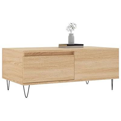 Salontafel 90x50x36,5 cm bewerkt hout sonoma eikenkleurig