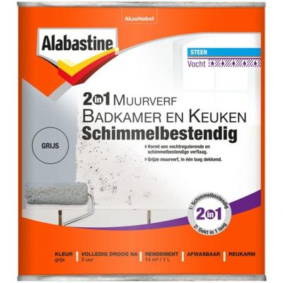 Alabastine 2In1 Muurverf Badk. En Keuken 1L - 5096068