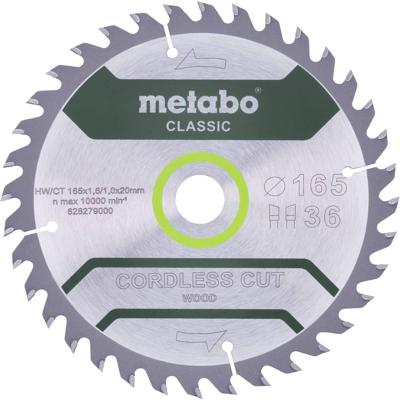 Metabo CORDLESS CUT WOOD CLASSIC 628660000 Cirkelzaagblad 165 x 20 x 1 mm Aantal tanden: 36 1 stuk(s)