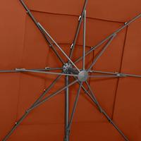 Parasol 4-laags met aluminium paal 250x250 cm terracottakleurig - thumbnail