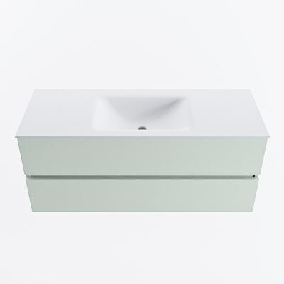 MONDIAZ VICA 120cm badmeubel onderkast Greey 2 lades. Wastafel CLOUD midden 1 kraangat, kleur Talc.