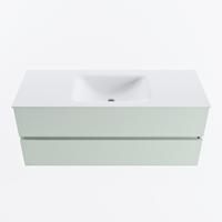 MONDIAZ VICA 120cm badmeubel onderkast Greey 2 lades. Wastafel CLOUD midden 1 kraangat, kleur Talc. - thumbnail