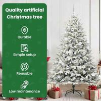 VidaXL Artificial pre-lit kerstboom met ballenset groen 180 cm - thumbnail