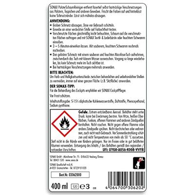 SONAX textiel schuimreiniger "polsterschaumreiniger" upholstery-foam-clean.400 spaydose - thumbnail