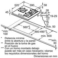 Gaskookplaat BOSCH PPC6A6B20 60 cm 60 cm 60 cm 59 cm 1 W - thumbnail