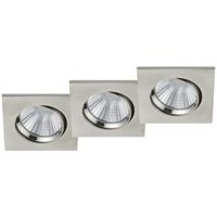 LED Spot 3 Pack - Inbouwspot - Trion Paniro - Vierkant 5W - Dimbaar - Warm Wit 3000K - Mat Nikkel - Aluminium - 80mm - thumbnail