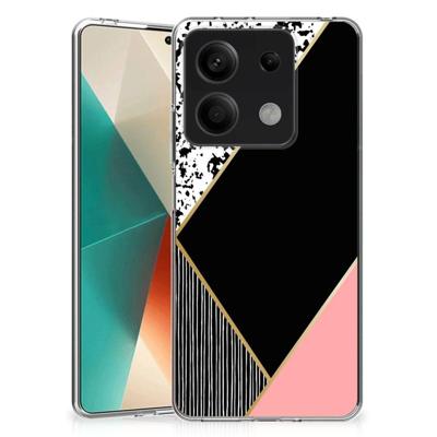 Xiaomi Redmi Note 13 5G | TPU Hoesje | Zwart Roze Vormen