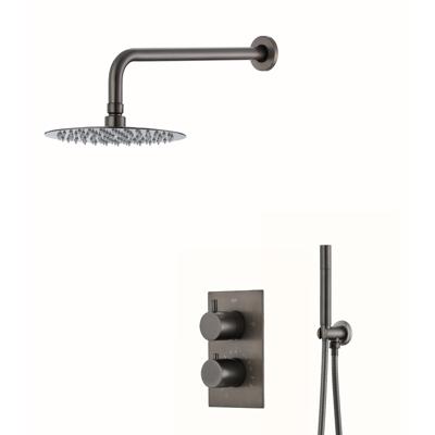 Inbouw Regendouche Set BWS Exclusive Wanduitloop Gunmetal 20 cm Inbouw Regendouche Set BWS Exclusive Wanduitloop Gunmetal 20 cm