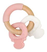 Saro Bijtring Keys 10 Cm Hout Roze - thumbnail