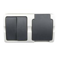 VB Opbouw Dubbele Schakelaar & Stopcontact combinatie Spatwaterdicht - thumbnail