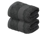 LIVARNO Set van 2 gastendoekjes 30 x 50 cm (Grijs) - thumbnail