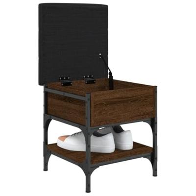 Schoenenbank 42x42x45 cm bewerkt hout bruineikenkleurig