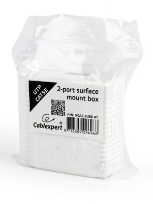 CAT5E UTP LAN-opbouwdoos, 2-poorts