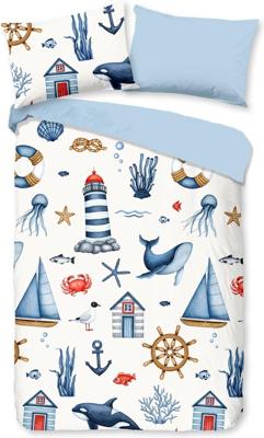 Good Morning Good Morning kids Dekbedovertrek nr.33087 Ahoy blauw 140x200/220