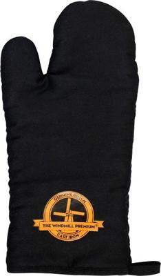 The Windmill ovenhandschoen 33 cm katoen zwart/oranje The Windmill ovenhandschoen 33 cm katoen zwart/oranje