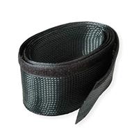 ROLINE PVC-weefselslang voor kabelgeleiding, met klittenband, zwart, 2,5 m - thumbnail
