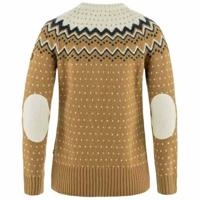 Fjallraven Övik Knit Sweater Dames Buckwheat Brown-Chalk White M - thumbnail