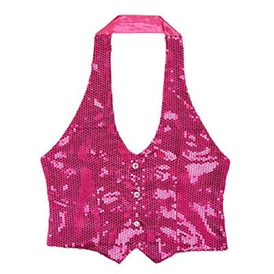 Dames paillettenvest roze