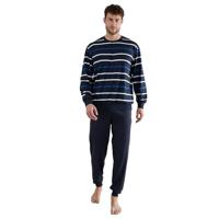 Gotzburg pyjama klima activ met boorden blauw - thumbnail
