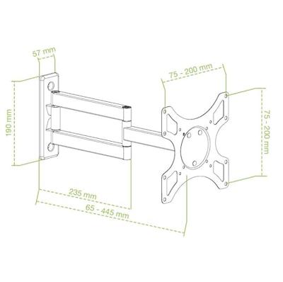 Techly ICA-LCD 2903BICOL tv-bevestiging 94 cm (37 ) Wit, Zwart