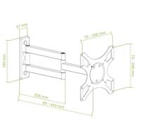 Techly ICA-LCD 2903BICOL tv-bevestiging 94 cm (37 ) Wit, Zwart - thumbnail