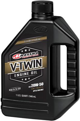 MAXIMA RACING OILS motorolie "v-twin synthetic koplampen". motor oil maxima v-twin full synth. 20w-50 946ml