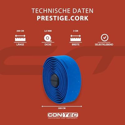 CONTEC stuurlint "prestige.cork ct bar tape prestige.cork 200mm blue
