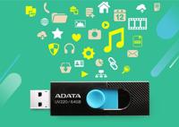 ADATA UV220 USB flash drive 64 GB USB Type-A 2.0 Zwart, Blauw - thumbnail