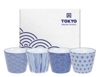 Japanse Koppen Set - Nippon Blue - Tokyo Design Studio - 4-delig - 180ml - 8.3x6.5cm - thumbnail