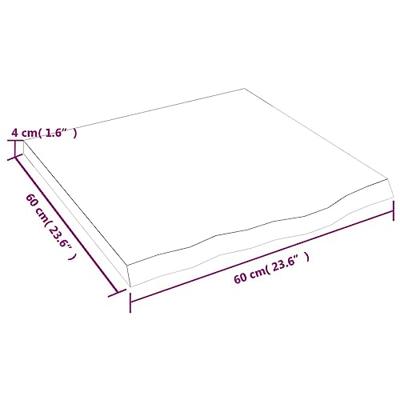 Wandschap 60x60x(2-4)cm behandeld massief eikenhout donkerbruin